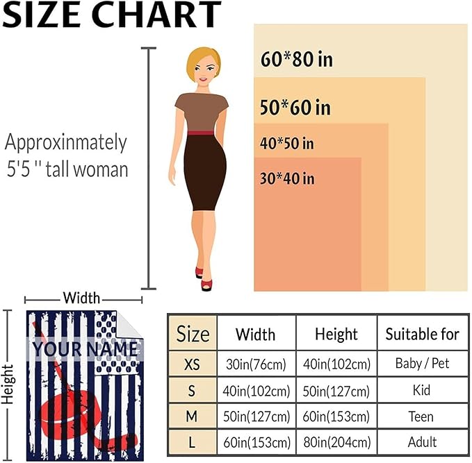 Personalized Kids Blankets for Girls - Hockey Gifts - Custom Boys Blanket for Team Player - 40"x50" Soft Fleece Throws for Couch, Office