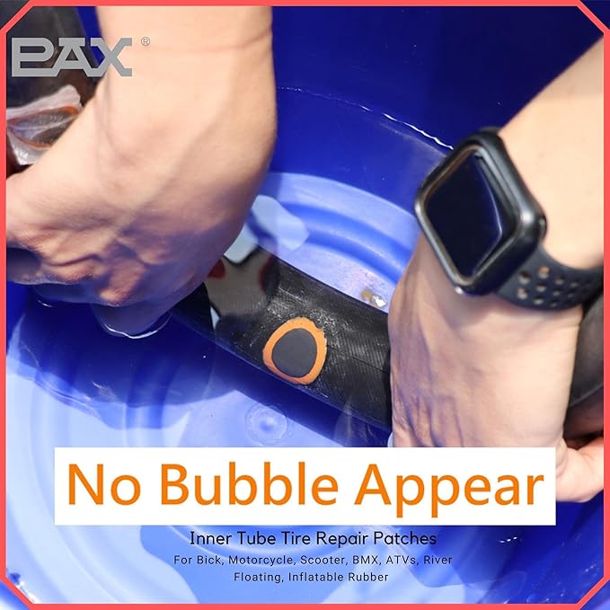 PAX 96 Pcs 25mmØ Bike Inner Tire Tube Patches, Puncture Flat Tire Repair Patch for Bicycle, Motorcycle, Scooter, BMX, ATVs, River Floating, Inflatable Rubber, Trolley, Wheelchairs, Lawn Mower