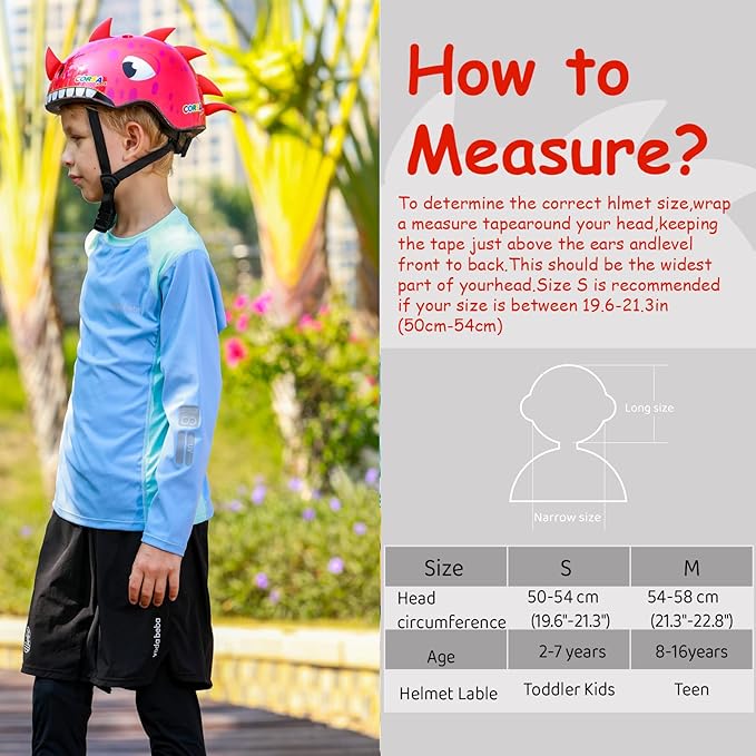 Kids Toddler Bike Helmet, Adjustable and Multi-Sport for Child Boys and Girls, 2 Sizes