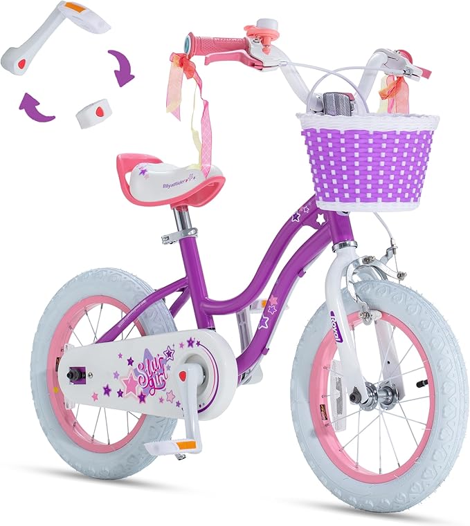 RoyalBaby Girls Bike Classic & EZ Kids Bike, Balance and Pedal Bicycle, 12 14 16 18 20 Inch Toddlers to Big Kids 3-10 Years