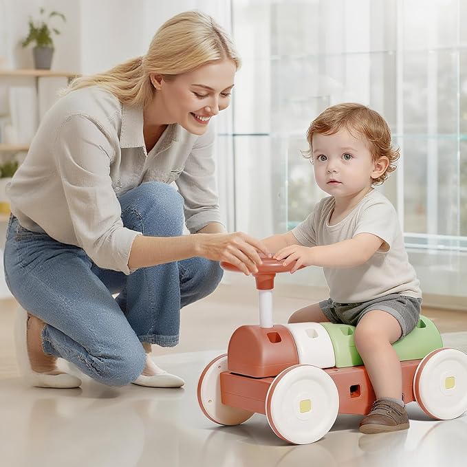 41 PCS STEM DIY Building Blocks for Toddlers, Giant Educational Stacking Ride Toy, Montessori Jumbo Blocks to Improve Creativity for Age 3-8 Boys and Girls