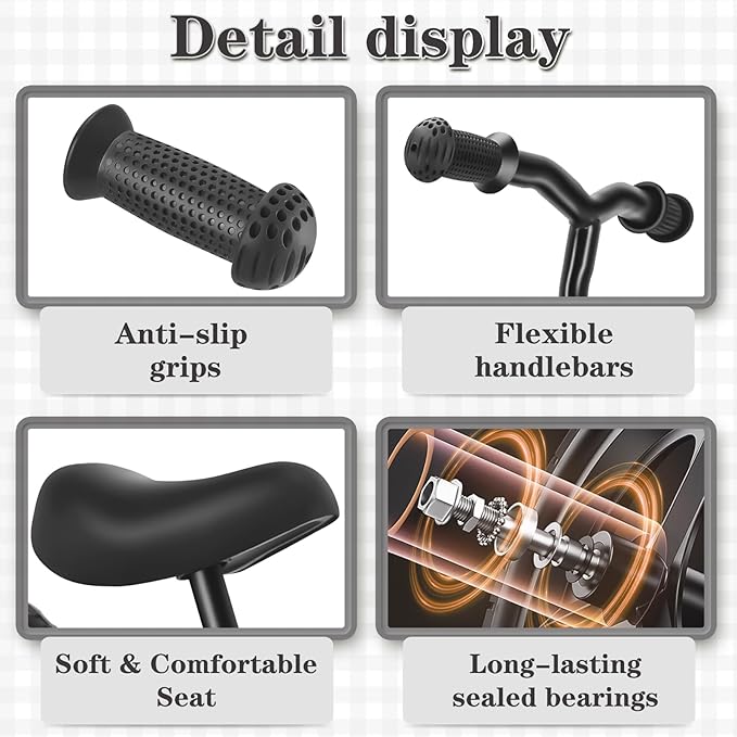 SIMEIQI 12" Balance Bike for Boys Girls 2 3 4 5 Years Old No Pedal Walking Balance Training Sports Bicycle for Kids Toddlers