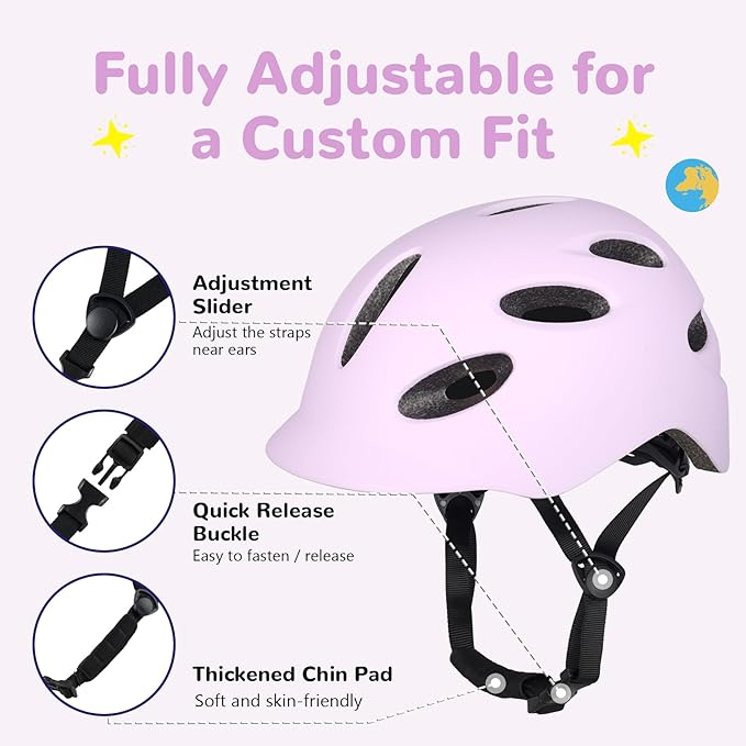 Kids/Youth Bike Helmet for Boys Girls and Teens, Adjustable and Multi-Sport for Bicycle, Kick Scooter, Skateboard, Roller/Inline Skate