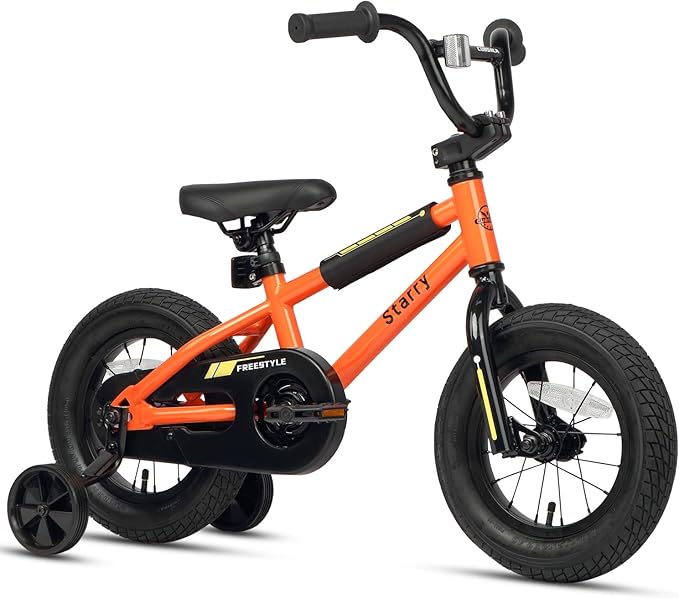 12 14 16 18 Inch Kids Bike BMX Style Bicycle with Training Wheels Coaster Brake for 2-10 Years Old Toddlers Boys Girls Multiple Colors