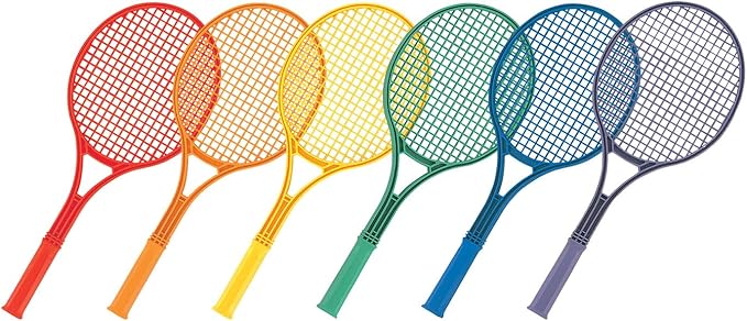 Champion Sports 21-Inch Plastic Tennis Racquet Set Assorted Colors
