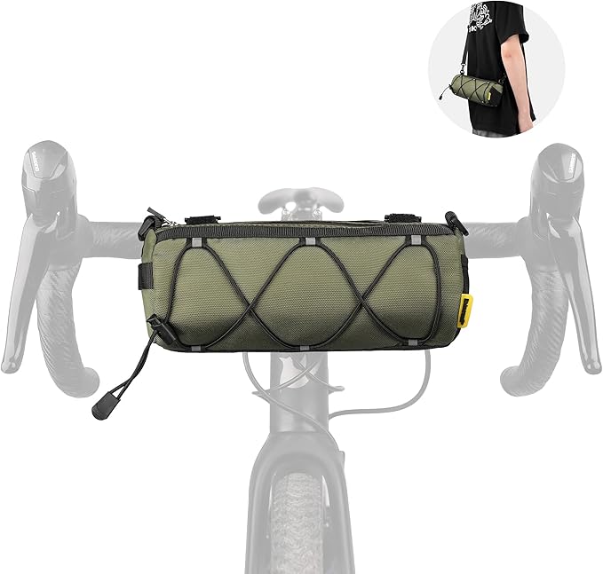Rhinowalk Bike Handlebar Bag, Bicycle Front Bag Shoulder Bag Storage Bag with Shoulder Strap for Road Mountain Bike Cycling Travel