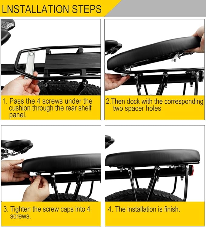 Bicycle Manned Cushion Mountain Bike Back Shelf Seat Cushion Manned Comfortable Saddle Children Back Seat