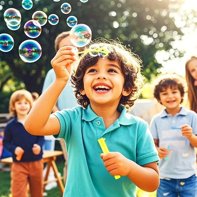 200 Pcs Mini Bubble Wadns Party Favors for Kids,10-Color Bubble Stick, Thanksgiving and New Year, Theme Birthday, Wedding, Summer Girls and Boys Carnival, Summer Outdoor Toys