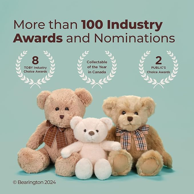 Bearington Collection Muffin Plush White Cat Stuffed Animal, 15 Inch