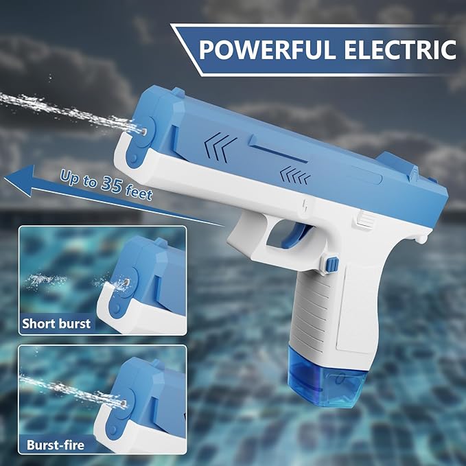 2 Packs of Electric Water Guns for Children's Summer Gifts, Lady Bug Toys for Children - Outdoor Water Guns for Swimming Pools and Beaches, with 4 Water Tanks (Electric)