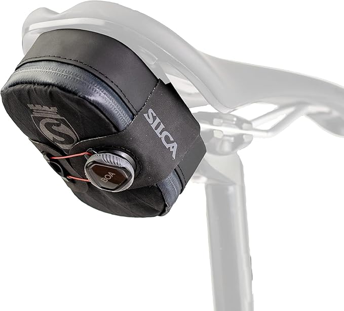 SILCA Mattone Under Seat Bag for Bicylces with Zipper and Waterproof Zipper and BOA mounting System (Small, Black)