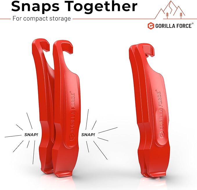 Gorilla Force Ultra Strong Bike Tire Levers | 2 Pack | Lava Red