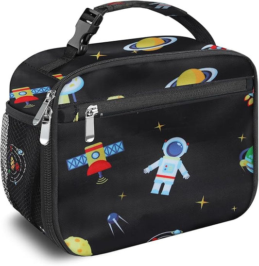 Kids Lunch Box for Boys Girls Lunch Bag Insulated Durable Lunchbox Children Lunch Tote Bag for School Astronaut