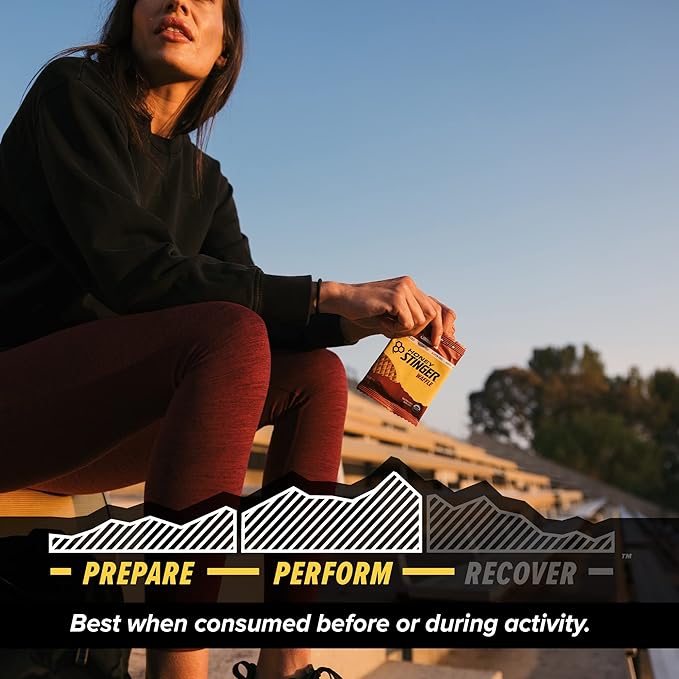 Honey Stinger Organic Gluten Free Cinnamon Waffle, Energy Stroopwafel for Exercise, Endurance and Performance, Sports Nutrition for Home & Gym, Pre and Post Workout, Box of 16 Waffles, 16.96 Ounces