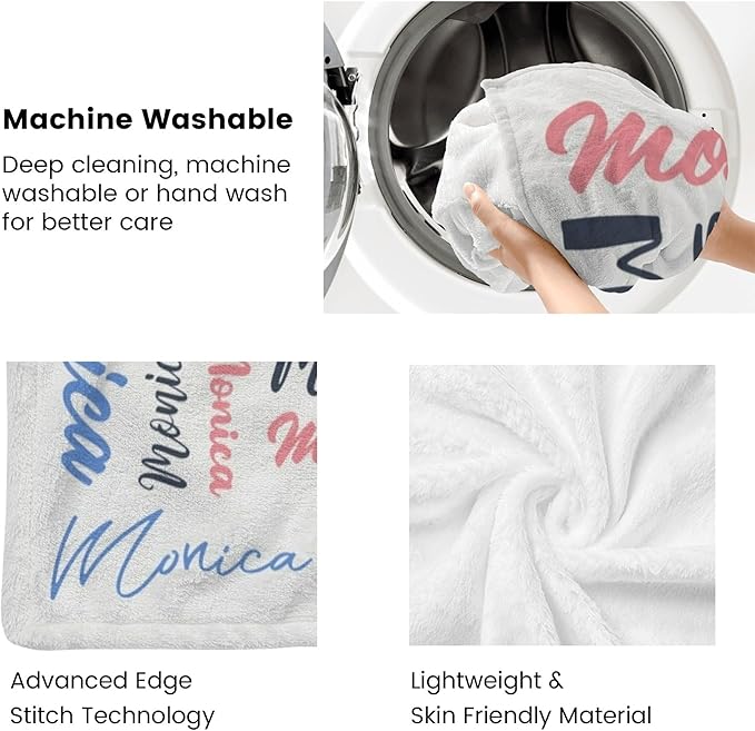 Name Blanket Personalized Blanket for Adult Kids Flannel Customize Throw Blanket Custom (Color 10, 40 x 50 Inches)