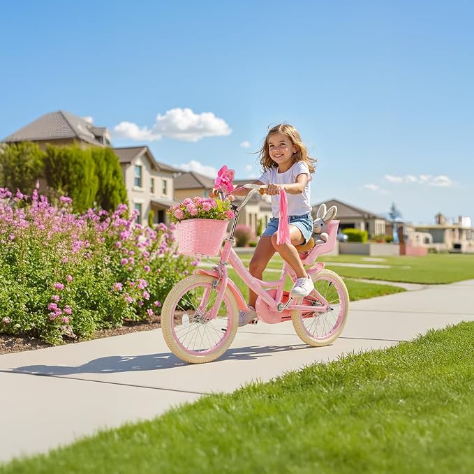 VEVOR Kids Bike, 14/16/18 Inches BMX Style Children Bicycle, Training Wheels Included, Sturdy and Easy to Assemble, Toddler Bike for Boys & Girls Learning to Ride, Blue