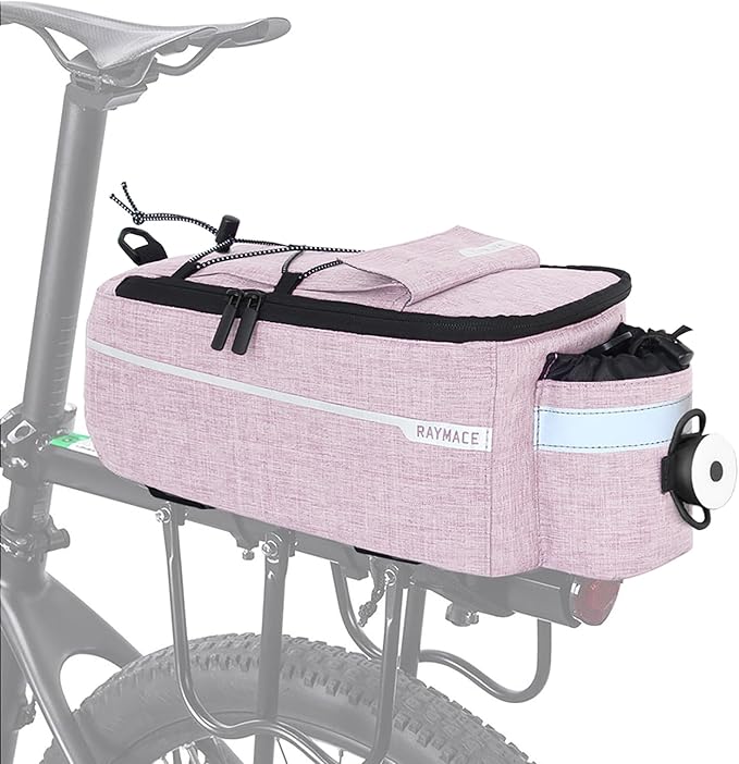RAYMACE Bike Rear Rack Bag with Tail Light, Bike Truck Cooler Bag for Warm or Cold Items