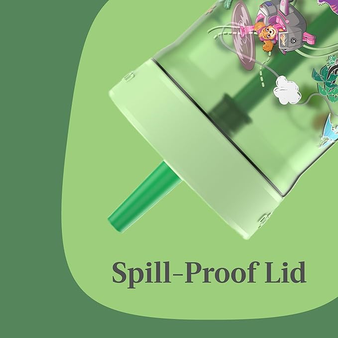 Contigo Kids Leighton Spill-Proof 2-Pack Paw Patrol Tumbler with Straw, 14oz, Power Pups and Dino Treks, Green and Blue