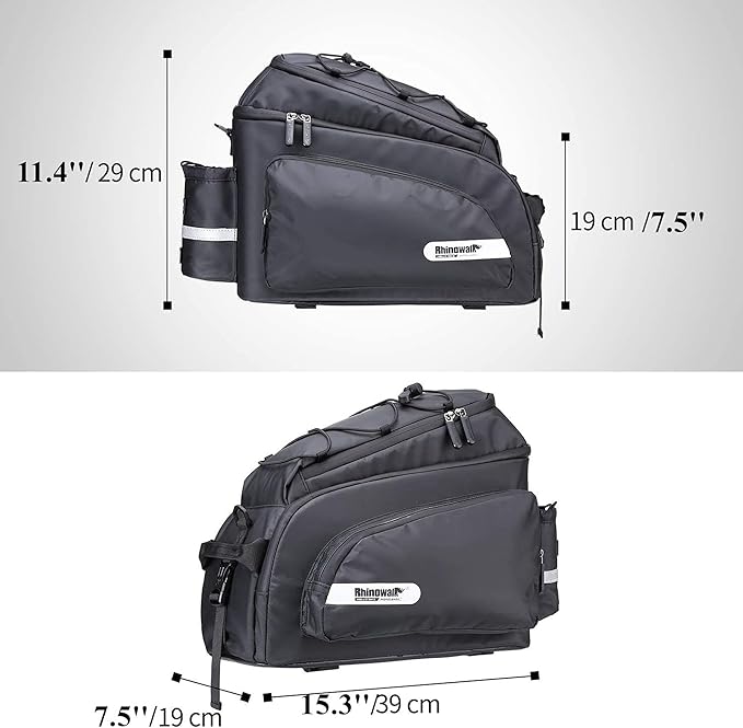 Bike Trunk Bag Bike Pannier Bag Bike Rear Seat Bag 17L Waterproof Bicycle Cargo Rack Saddle Bag Commuter Bag Shoulder Bag Laptop Pannier Rack Bicycle Bag