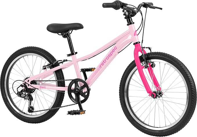 Retrospec Dart 20 & 24 Inch Kids Bike - 7-Speed Hybrid Bicycle for Ages 6-11 with 29in All-Season Tires & Shock Absorption - Adjustable Height Youth Bike with V-Brakes & Smooth Gear Shifting
