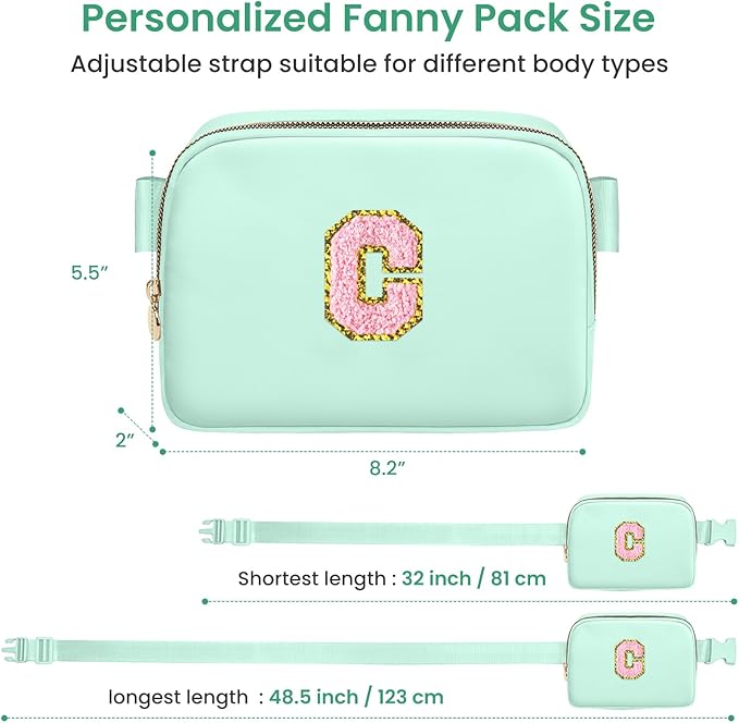 Gifts for Girls 3 4 5 6 7 8 9 10 11 12 Year Old Teens Kids Tween Daughter Sister Gifts for Women Her - Fanny Pack Belt Bag Cute Stuff for Girls Women Teen Trendy Crossbody Bags (Green,C)