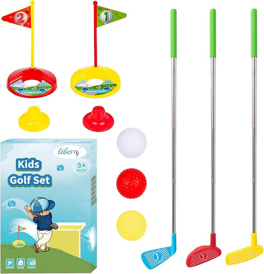 Liberry Kids Golf Club Set, Retractable Toy Golf Clubs for Toddlers, Mini Golf Set for Children Age 2 3 4 5 Years Old