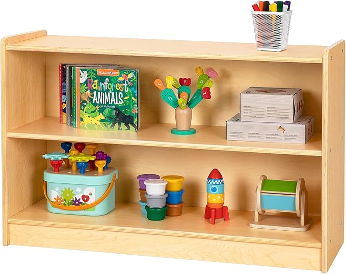 OOOK Montessori Shelf, Toy Organizers and Storage, 2-Tier Toddler Bookshelf Suitable for Classroom, Kindergarten, Kids Room, Playroom and Daycare Center