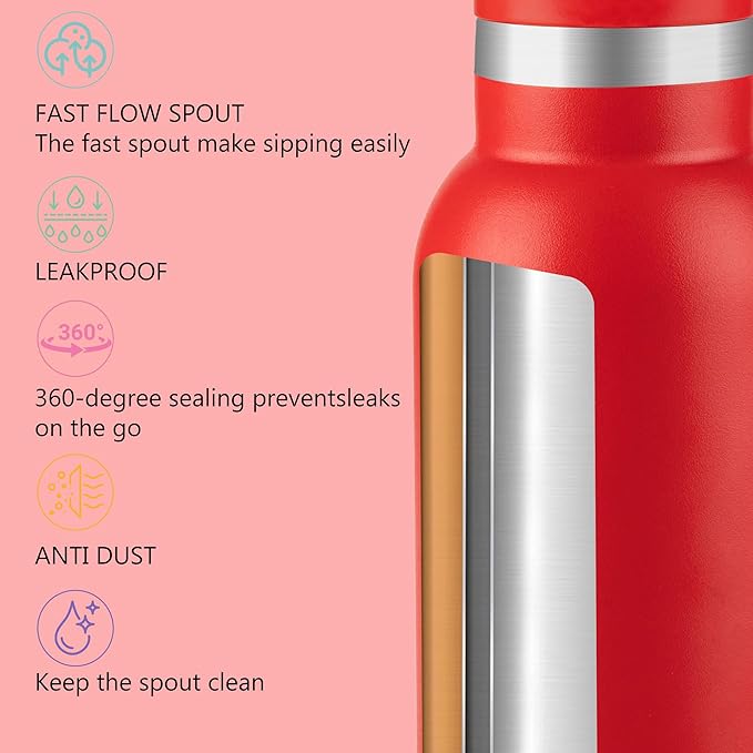 12oz Kids Water Bottle – Insulated Stainless Steel Bottle with Straw Lid, BPA-Free, Leak-Proof, for Toddlers & School Use