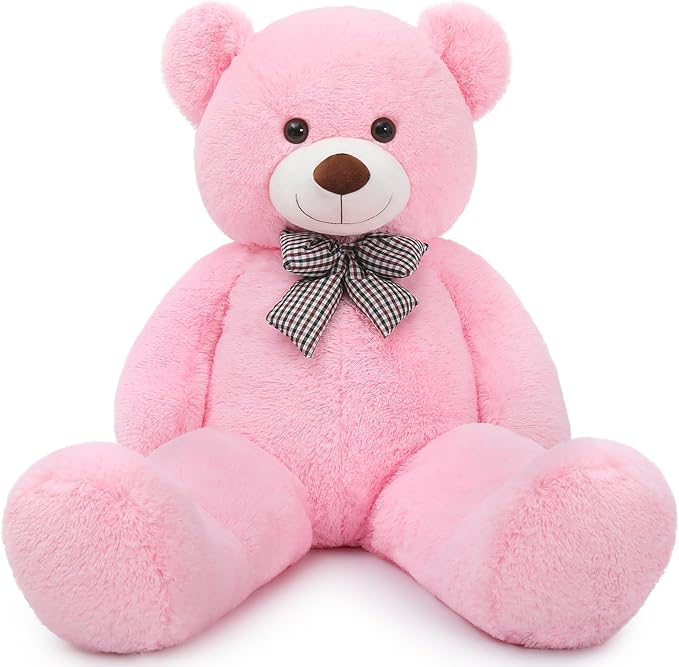 MaoGoLan Giant Teddy Bear 4 Feet,Adorable and Cuddly Big Teddy Bear Stuffed Animal 47", Pink Teddy Bear Plush Gift Decoration for Baby Shower,Party,Birthday,Valentines Day