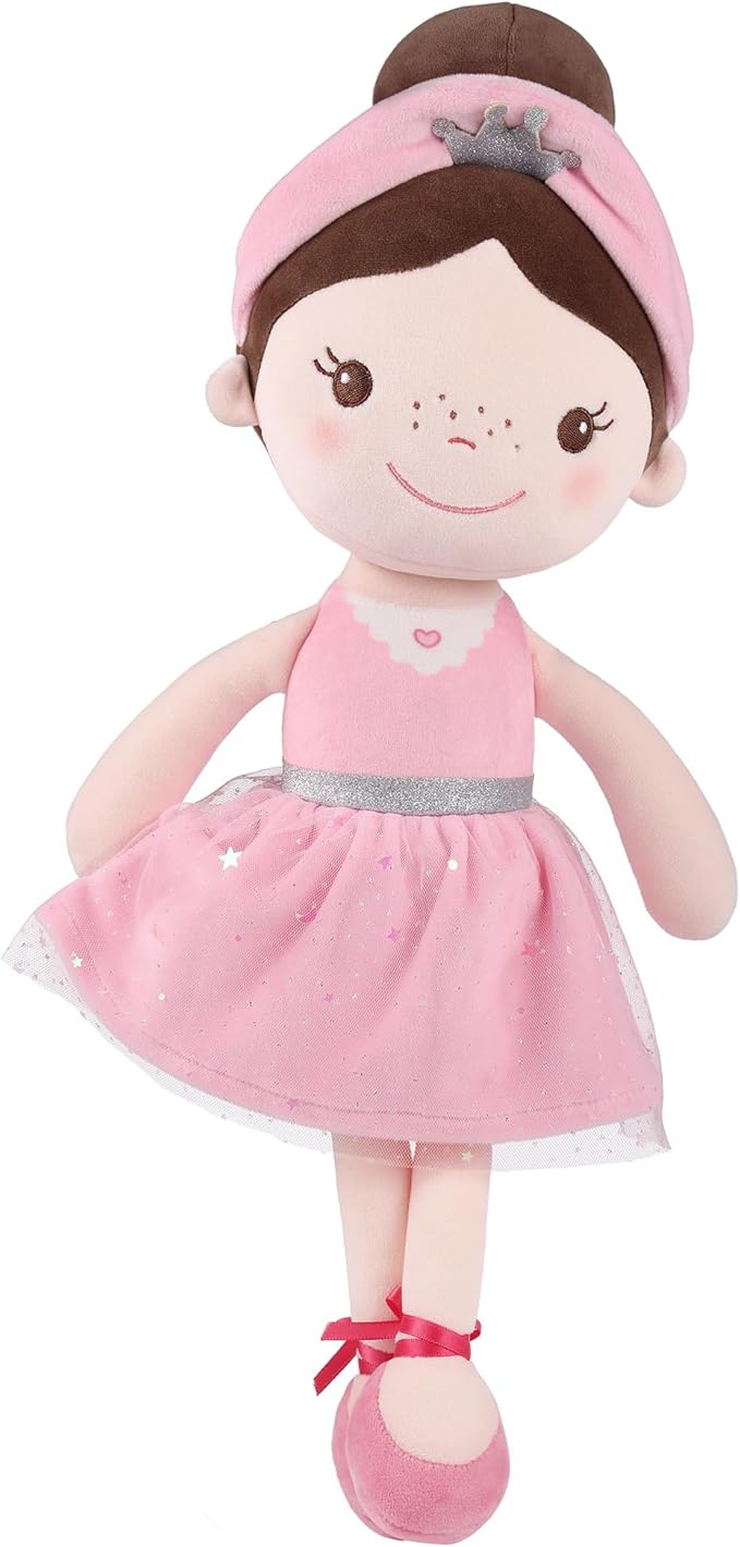 GAGAKU Soft Baby Doll Toys (16'') for Girls, My First Baby Rag Dolls for 1 Year Old Girl Birthday Gift Plush Doll Toys Machine Washable Baby Doll for Toddler Kids Infants - Ballet Girl