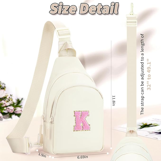 Birthday Gift for 5 6 7 8 9 10 11 12 13 14 15 16 Year Old Girls Fanny Pack Crossbody Bags for Women,Cute Trendy Stuff - Cream,K