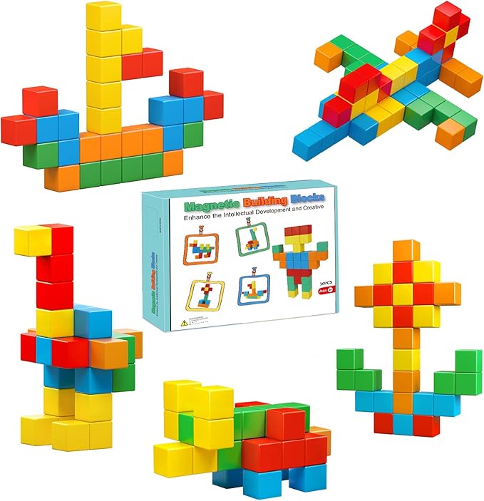 Magnetic Blocks, 1.41 inch Large Magnetic Building Blocks for Toddlers 3 4 5 6 7 8 Years Old Boys Girls Magnet Cubes for Kids 1-3 Montessori Toys STEM Preschool Educational Building Cube 30 Pcs