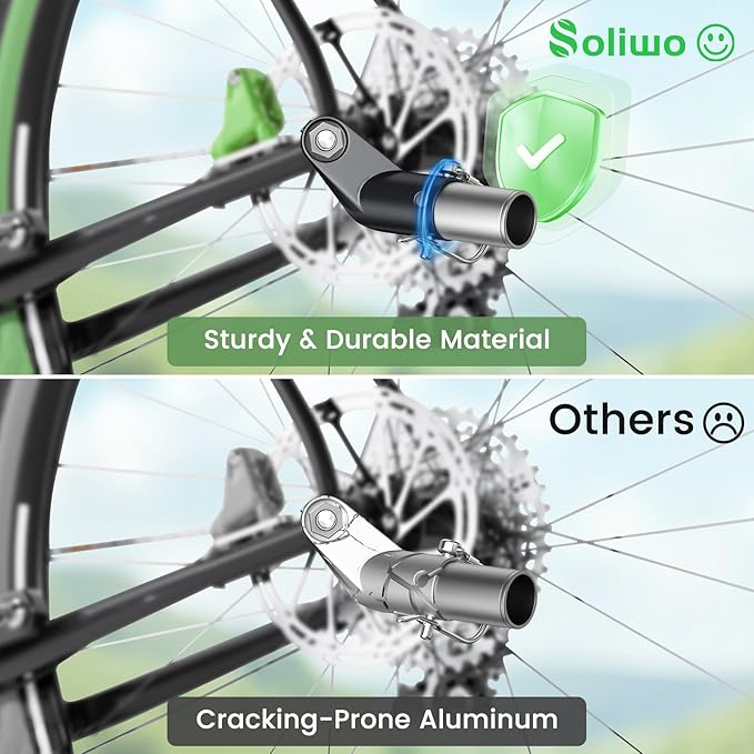 Bike Trailer Hitch, Soliwo Bicycle Trailer Hitch Coupler for Schwinn, Instep Bike Trailer, Bike Trailer Adapter Attachment for Kids, Pet Bicyle, Cargo Bike Trailer, etc