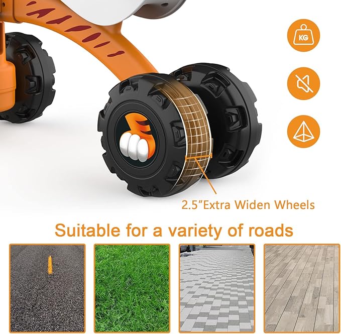 YGJT Baby Balance Bike for 1 Year Old Boy and Girl, Indoor Outdoor Non-Pedal Baby Walker Toys for 10-36 Months Toddlers, Silent Wheels, 1st Birthday Gift, Kids First Bike Tiger