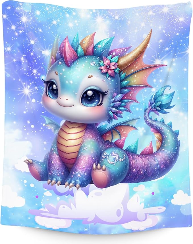 Toddler Blanket, Dragon Blanket Gifts for Girls, Kids Fleece Throw Soft Comfy Throws for Sofa Couch, 50"x60"