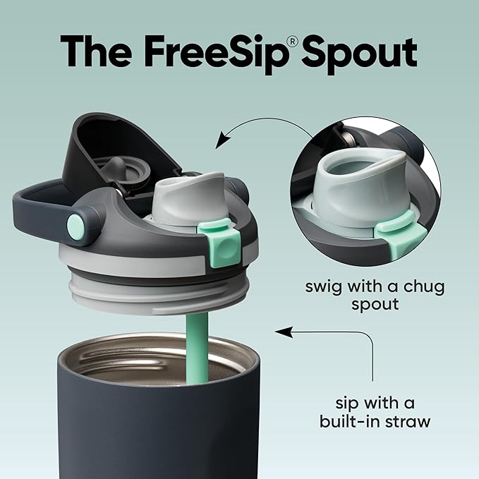 Owala FreeSip Sway Insulated Stainless Steel Water Bottle with Two-Way Spout, Built-In Straw and Bucket Handle, Made for Travel, School, and Sports, 30oz, BPA Free, Leak Proof, Foggy Tide