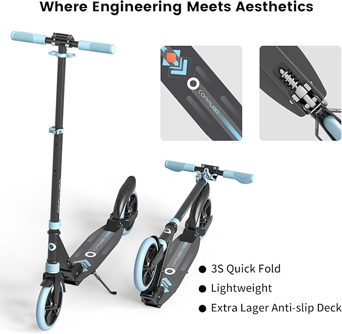 Kick Scooter for Kids 5-12 with Suspension, Teens, Foldable Lightweight Scooter with 8 Inch Wheels, Max Load 240 LBS