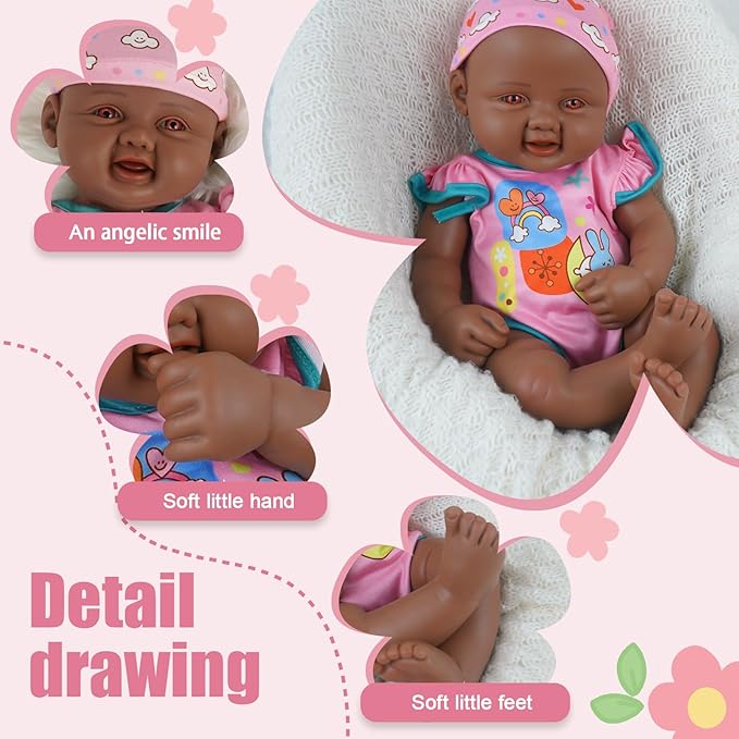 17.3 in Full Silicone Reborn Baby Dolls, 1:1 Lifelike Newborn Dolls Non Vinyl Realistic Reborn Toddler Dolls Boy Washable Sleeping Doll