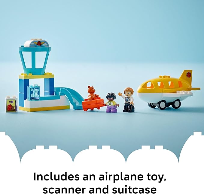 LEGO DUPLO Town First Time at The Airport Building Toy - Learning Play Set for Boys & Girls Ages 1.5+ - Little Ones Use Building Blocks to Explore Emotions - Toddler Gift Idea for Birthdays - 10443