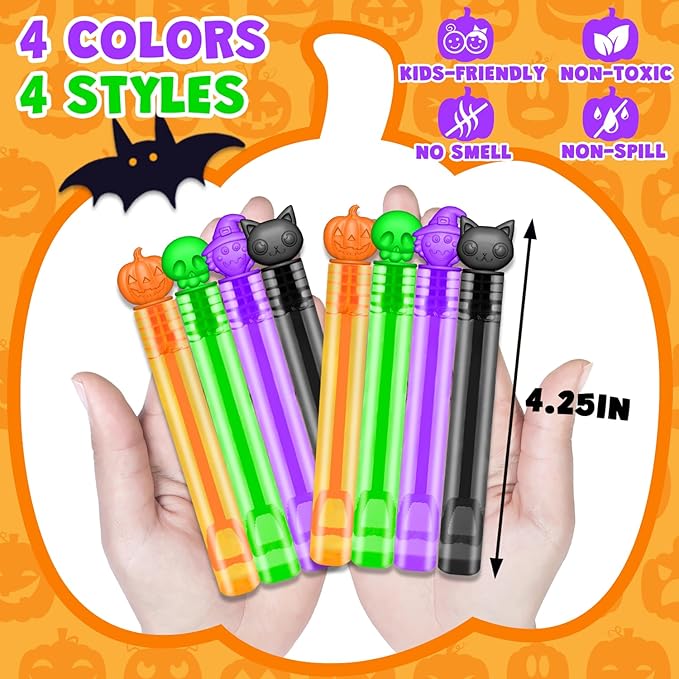 Boo Basket Goodie Bag Stuffers for Toddlers 200 Pcs, Halloween Mini Bubble Wands Toys Gifts for Kids, Small Treats Non Candy Birthday Party Favors Supplies Class Treasure Box Prizes Trinkets Stuff