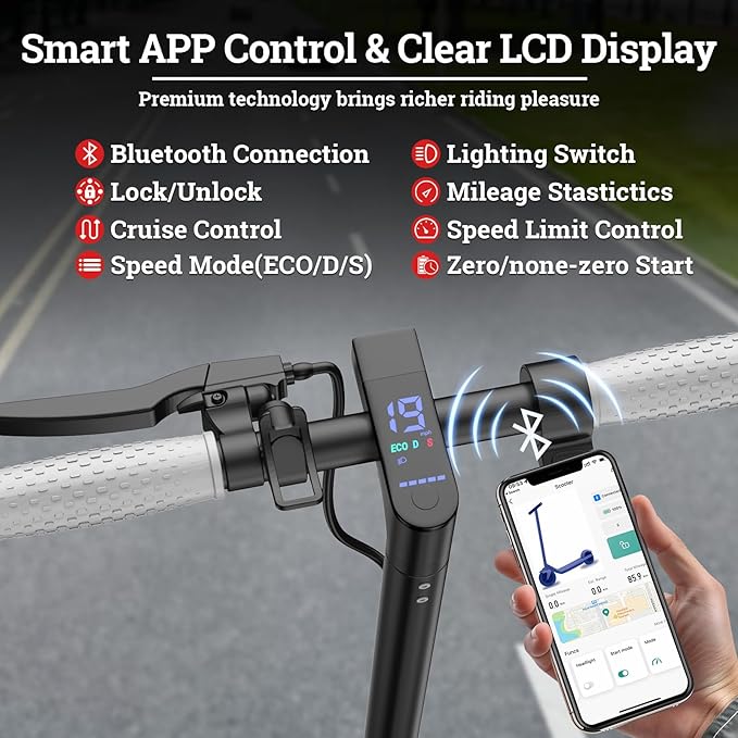 Electric Scooter - 8.5"/10" Solid Tire, Powerful 350W/500W Motor, Top Speed 19 MPH, Max 16-22 Miles Ranges, Load 265LBS, Aluminum Alloy Frame Foldable Commuting Escooter for Adults & Teens