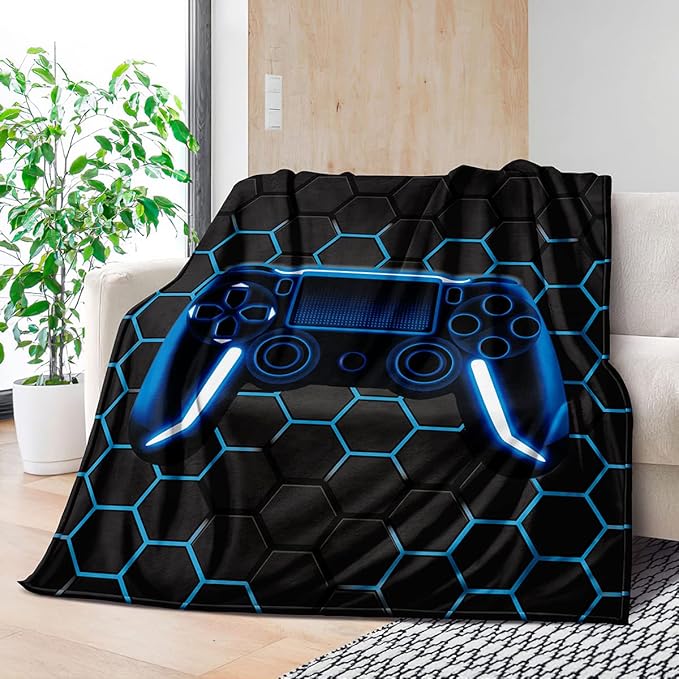 Boys Throw Blanket Twin,Gamer Blanket Teenage Boys Gifts Ideas for Bedroom Decor Kids Teens Blanket Super Soft Fleece for Bedding Couch (MT-A22, 80’’x60)