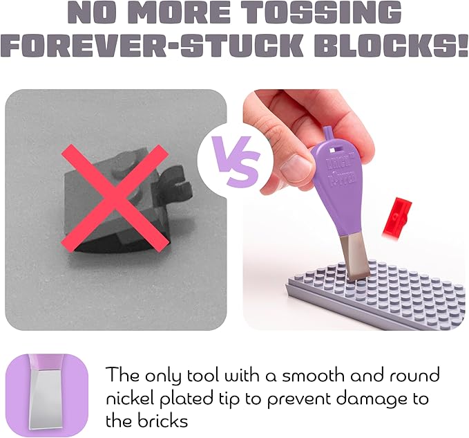 Brick Popper - World's Fastest Brick Separator - Efficient Remover for Kids & Adults - Ages 6+ - Essential Tool (Purple)