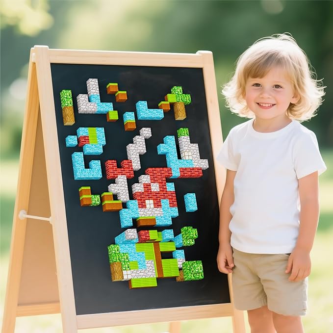 Magnetic Blocks, Magnet Blocks Sets,Education and Learning Toys for Kids, Magnetic Tiles Building Blocks for Children, Magnet Cubes for Boys & Girls, 91PCS