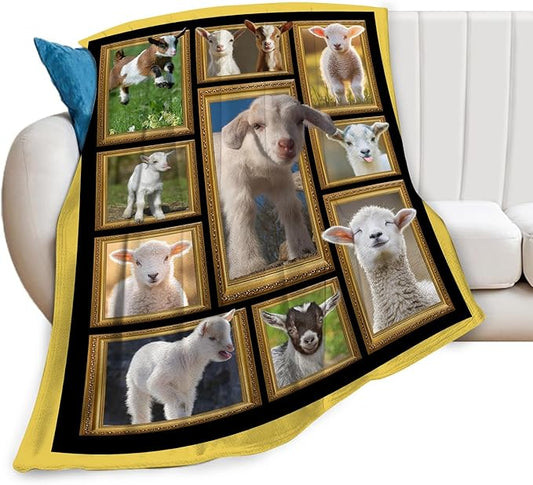 Sheep Blanket Fleece Soft Warm Plush Sheep Animal Throw Blanket Lightweight Plush Fuzzy Cozy Cute Lamb Blankets for Lover Kids Adult Suitable for Couch Sofa Bed 50"X40"