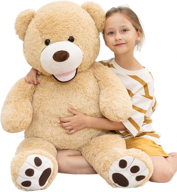 MaoGoLan Giant Teddy Bear Plush,39 inches Big Teddy Bear Stuffed Animal,Adorable Smiling Large Bear,Express Your Love Gift for Kids,Girlfriend,Baby Shower,Valentines Day,Christmas,Long Distance
