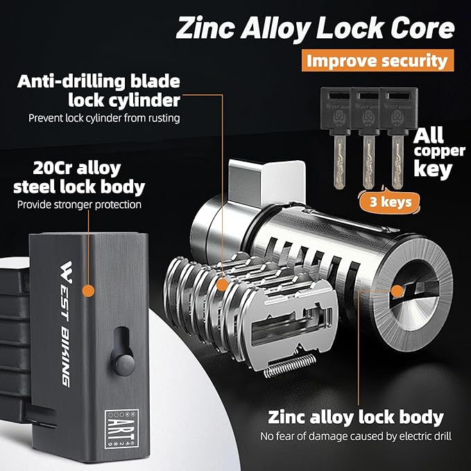 ICOCOPRO Folding Bike Lock, 3.28 FT Heavy Duty Bike Locks with Bracket & 3 Keys, High Security Anti Theft Bike Chian Lock for E Bike Scooter, MTB, Racing Bike, Motorcycle (Black)