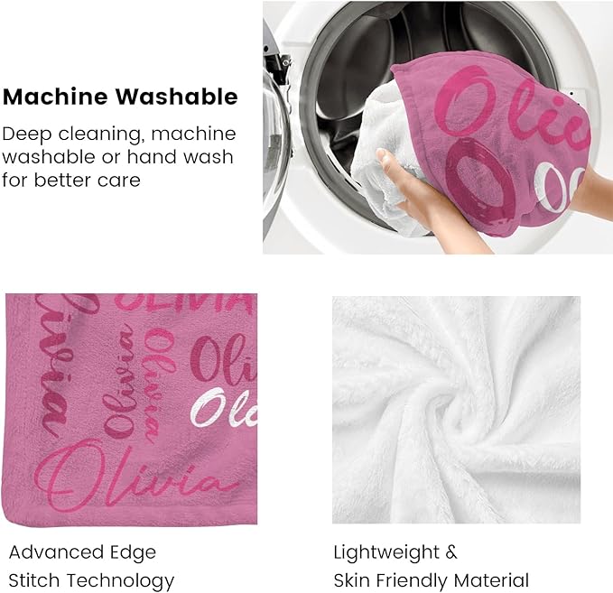 Dr.TOUGH Personalized Name Blanket Personalized Blanket for Adult Kids Flannel Customized Personalized Blankets and Throws