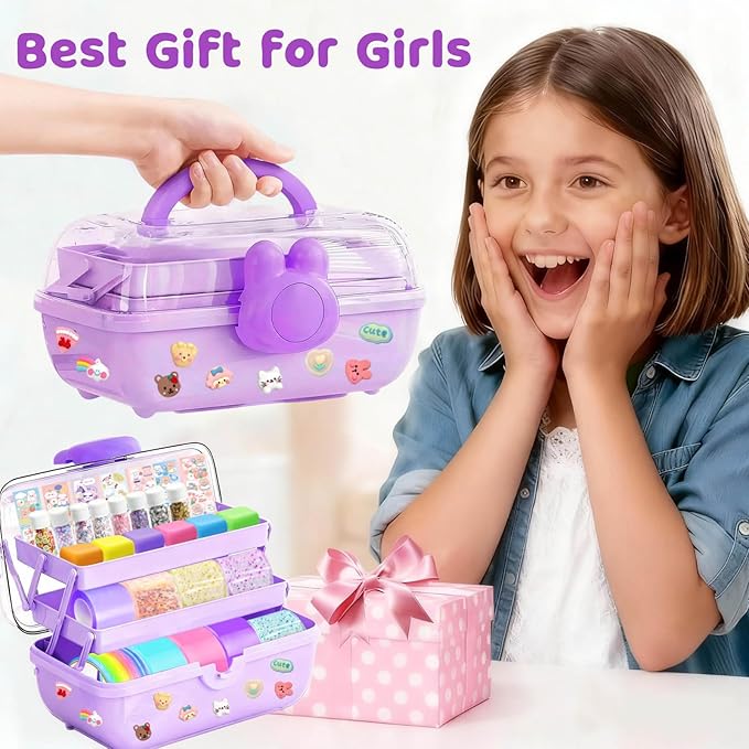 Nano Tape Bubble Kit for Kids, 4 Sticky Ball Tapes and 5 Nano Tapes, Squishy Maker Making Kit, Christmas Birthday Arts and Crafts Gifts for Girls, Cute Things Toys for Girls 4-6 8-10 10-12 Years Old