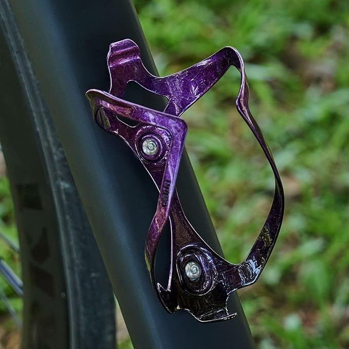 Bike Water Bottle Holder Bicycle Cage for Mountain Road MTB Gravel Adult Bikes Cycling Universal Carrier Rack 2 Pack Aluminum Alloy Ultralight Kettle Drink Accessories Purple